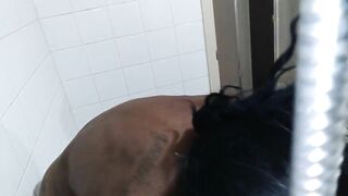 Skinny Black mother I'd like to fuck Takes a shower previous to that babe Gets The Jock