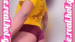 Chocolate Black Baddie Twerks & Disrobes in College Dormroom