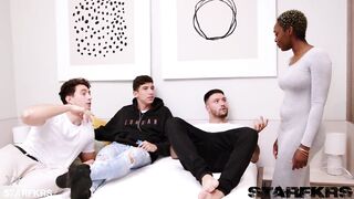 Black Doxy Zaawaadi Gets Screwed By three Coarse Men!