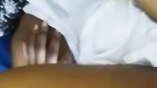 Slid a large ebony sex tool inside her and this babe loved it