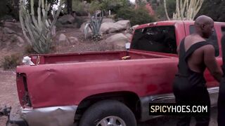 Breasty Blond Hottie Getting DPed By 2 Ebony Men - Rebel Rhyder