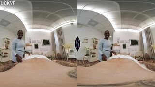 Ebony Black Cutie Gives Afro Massage - Sexually excited Wicked Zaawaadi Pleased Ending Sex VR 360 Porn