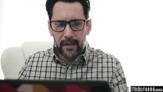 U shouldnt have spied on me stepdad now I make u lick me