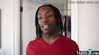 Large ebony cocked chap banging 2 breasty ebony lesbo whores