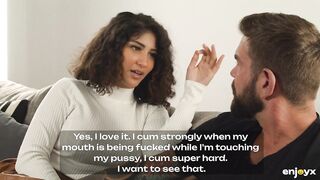 Exotic stunner Venus Afrodita shows her divine charms to a tattooed sex god