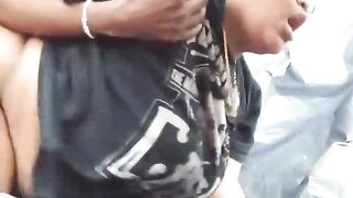 Nerdy black with plump booty gets pounded outside at the public park