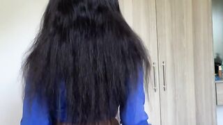 Glad honey likes to frolic with a rubber penis and slap her butt