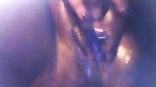 Black plays with cool juicy cunt