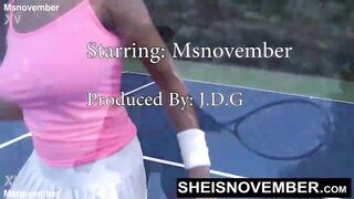 Slender Youthful Black Sweetheart Msnovember In Short White Suit Has Her Cute Curvy Haunches And Haunches Grabbed By Guy Yanking Her Cookie Monster Pants Down To Her Knees Then Finger Thumb Massive Ass Cheeks, Permeating In Her Booty By Sheisnovember