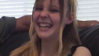 Magnificent black brunette hair Millie riding a large meat member