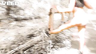 Jungle The Woods Outside Public Bike Trail Solo Female Exhibitionist Yoga Undressed