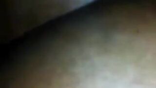 Ebony angel groaning with a dong in her booty.