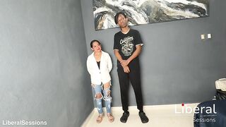 Small cutie and her 1st experience with a ebony wang