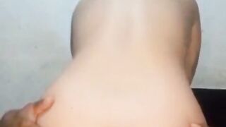 Ebony man cumming in golden-haired's booty