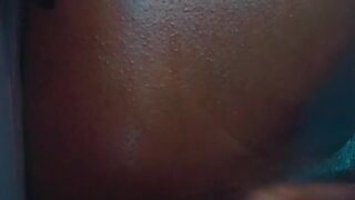 Overweight butt black squirts whilst masturbating.