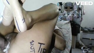 PARODY ROTFL DOLL STRIPPER Black Exotic Erotic Neighbour Taking Large Wang Pov Foot Tattoo