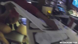 Black thickum screwed by pumped up large cocked chap