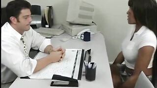 Ebony black whore gets her constricted vagina drilled