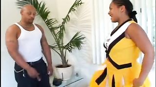 Ebony cheerleader fucking