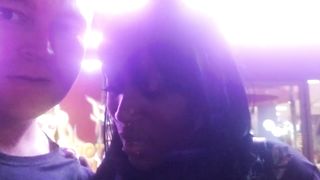 Ebony Slut Cums in Public with Remote Controlled Vibrator