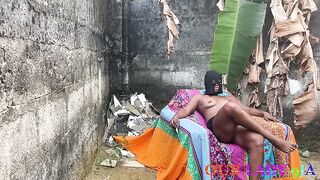 Excited Amateur Ghetto Lovers outside with fingering and blow job