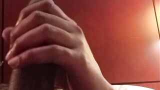 Rubbing My Large Ebony Dong Showing Face