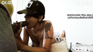 Rii Hanna Black Gives a Blow job For Giant Rod BROWN SKIN GAL