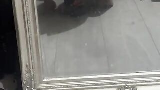 riding a large sextoy during the time that sucking knob