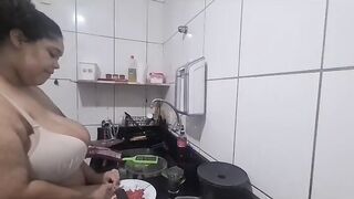 Making dinner for my stepson. ????