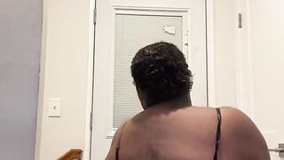 Large Butt big beautiful woman Black Female-dominant Twerks in Chair