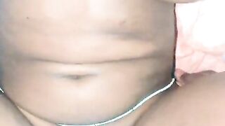 Amateur black Afro woman with a large butt rides her spouse