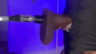 Unfathomable mouth training ebony sub with sex-toy sex machine - @murkneedsthat