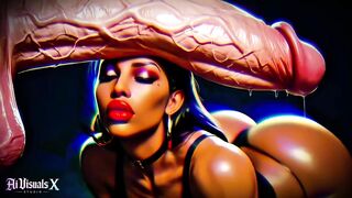 Large Titties And Booty Black Goddesses - White Dick Worship: Darksome ASMR & Extraordinary Contrast (4K AI Animated Porn)