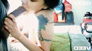 SUCKING and SPITTING Gagging Blow job Deepthroat Large Wang Brown Skin Manhattan Neighbour Apartment