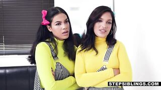 But the annoying stud refuses to let 'em in out of a little persuasion 1st. To convince the pervy dude to put 'em on the list, the thicc, black stepsisters give up their taut, soaked snatches.