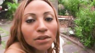 Ebony Luana Alves screws a massive penis