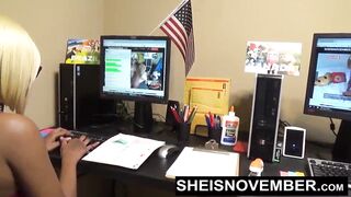 My Large Booty Secretary Traded A Oral And Juicy Vagina Cowgirl Bang For Taking Her To Shop At The Mall, Cute Large Breasts Black Bitch Secretary Sheisnovember Screwing Her Supervisor BBC At Her Work Desk Exposing Her Large Titties by Msnovember