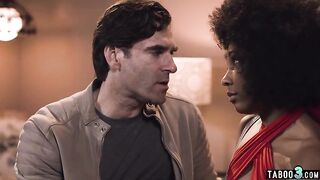 Bushy petite titted ebony mother I'd like to fuck drilled hard by her secret lover