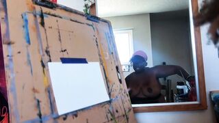 HOT ART VLOG IN NATURE'S GARB PAINTING- Titty Edition