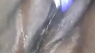 Black Bitch Playing with Pussy (up Close)