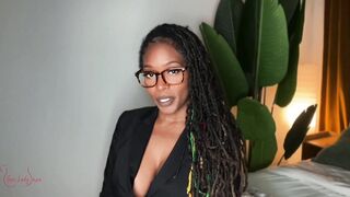 Femdom Boss Makes U Jack off Your Large Ebony Dong for the Office