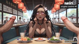 The hawt rencounter inbetween two darksome-hued queens at the tropical cafe was the hottest XXX!