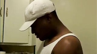 Beautiful ebony mother i'd like to fuck bows over in the kitchen to get banged doggystyle