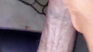 POV: A Thirsty Ebony Bull Worships His Own Rod
