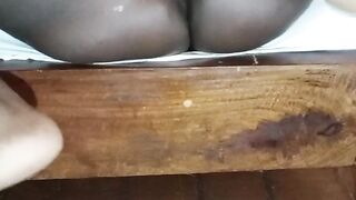 Screwing My Large Ebony Moist Black Snatch Unfathomable With Large Sex toy