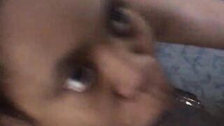 Large throat black gal wraps lips around BBC