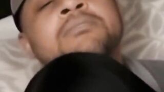 Hot tiny eighteen year old sucking large ebony knob