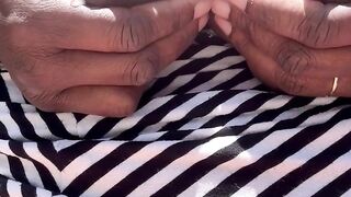 Close up backyard milk squirt with a giant climax
