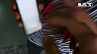 Slender Thick Black Flashes Her Cunt at the Market... Then Goes Home With Him