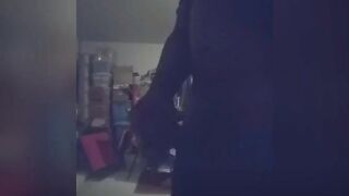 Black amateur hunk jerking off